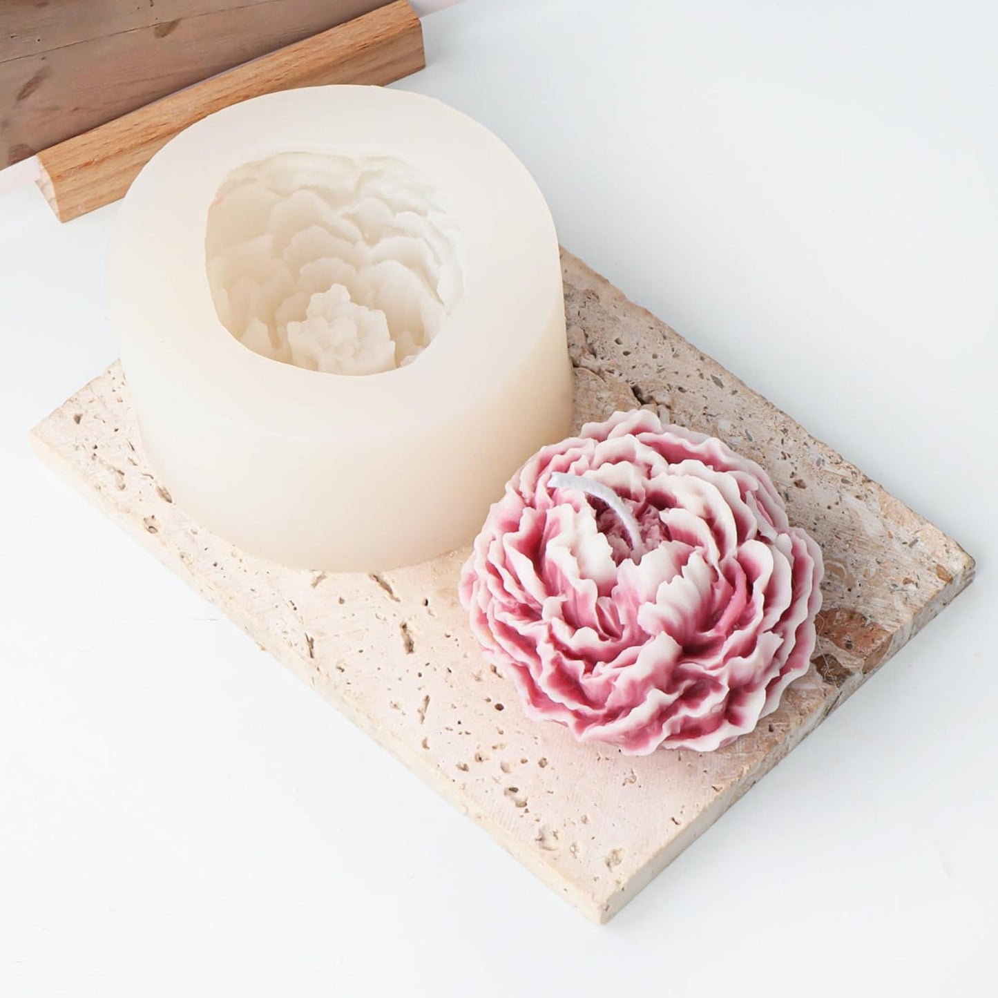 Bud Peony & Rose Mold Set - 3D Silicone Molds for Resin Casting & Candle Making - Craft Supplies