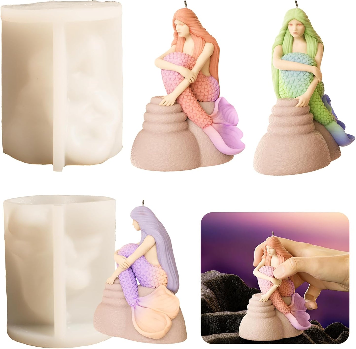 Religion Cylinder Nativity Jesus Angel Soap Resin Casting 3D Nativity Scene Candle Making Molds