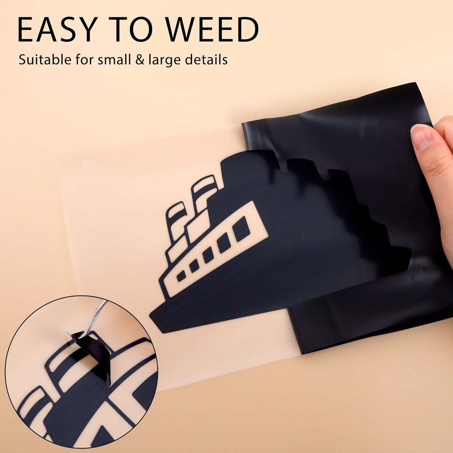 RENLITONG Black Iron on Vinyl 12Inch by 50ft Roll HTV Heat Transfer Vinyl for T-Shirt HTV Rolls for All Cutter Machine - Easy to Cut & Weed for Heat Transfer Design