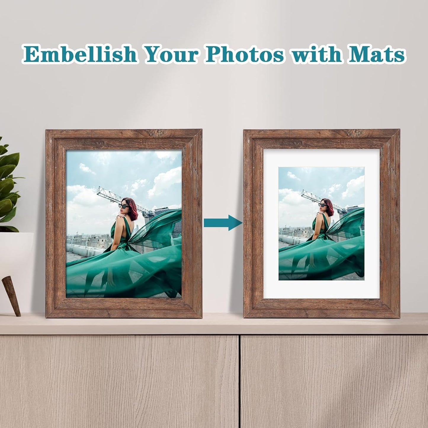 ZBEIVAN 11x14 White Picture Mats with Core Bevel Cut Frame Mattes for 8.5x11 Pictures - Pack of 5