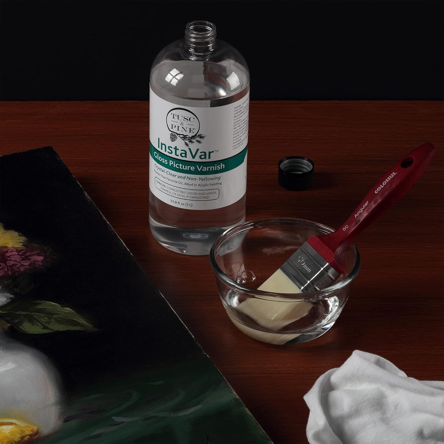 Tusc & Pine InstaVar™ Gloss Picture Varnish - Archival Quality Varnish for Oil, Alkyd, and Acrylic Artists - 3.4oz Bottle - 2 Pack