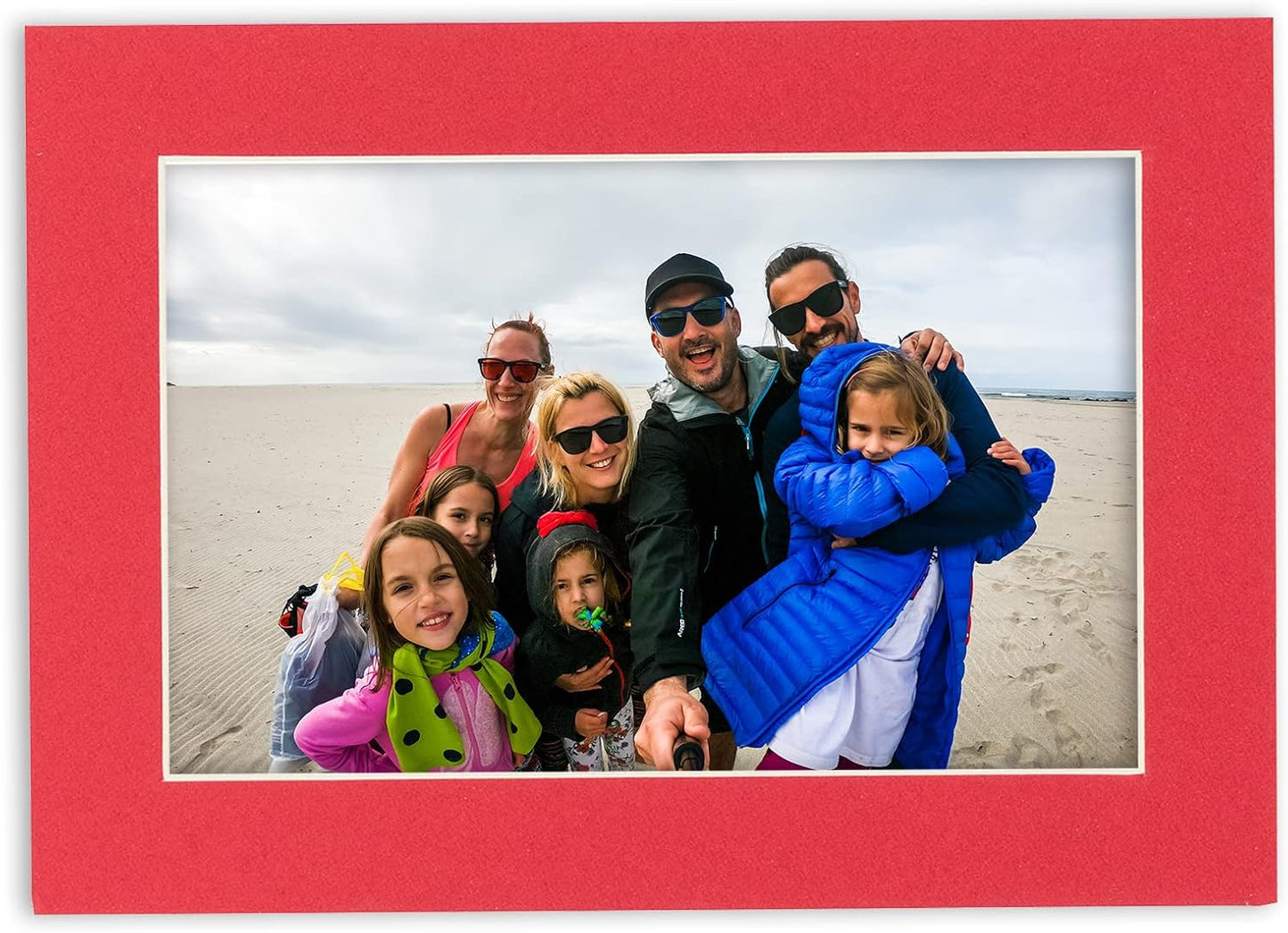 8x10 Mat Bevel Cut for 5x8 Photos - Acid Free Cardinal Red Precut Matboard - For Pictures, Photos, Framing - 4-ply Thickness
