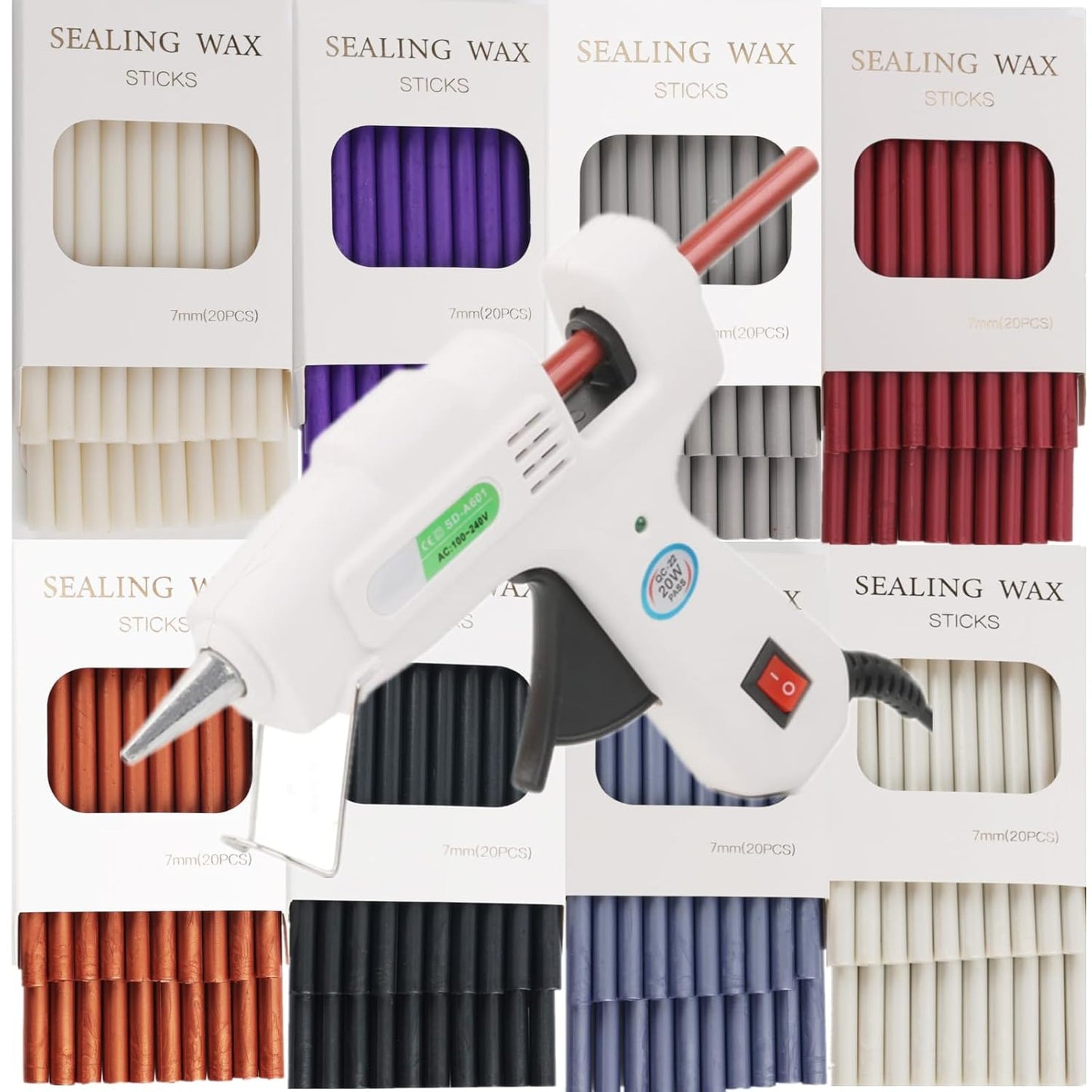 Wax Seal Sticks, ONWINPOR 40Pcs Black Wax Sealing Sticks with Glue Gun, Glue Gun Waxsealsticks Set Great for Waxseal Stamp, Wedding Invitations, Envelopes, Gift Wrapping (40, Black)