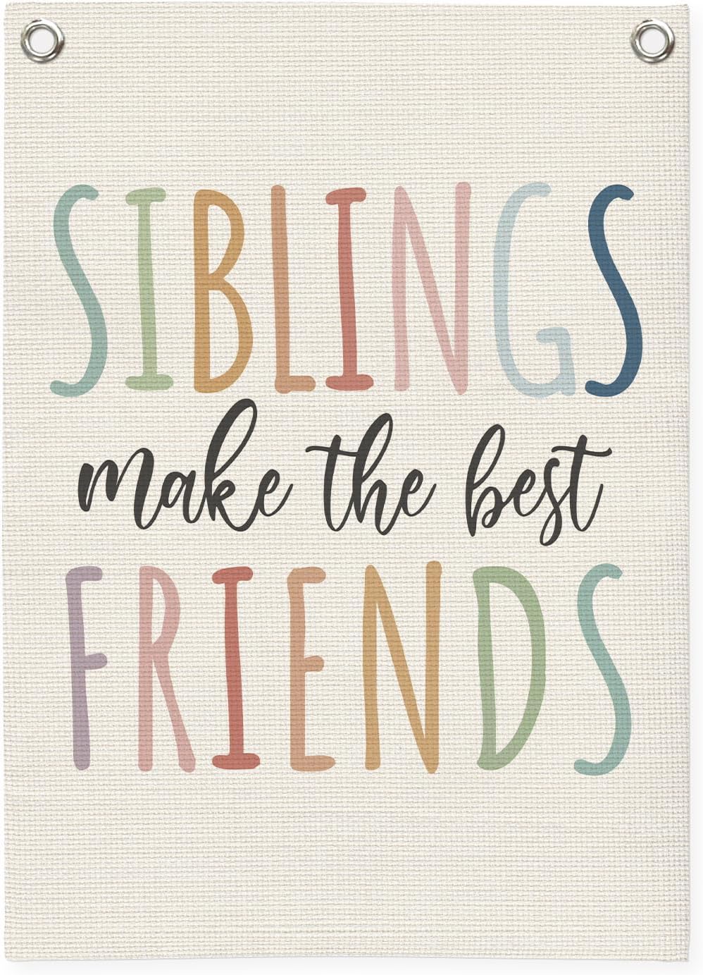 Kids Room Decor,Sisters Make The Best Friends,Boho Girls Bedroom Playroom Toddler Kids Space Decorations,Baby Girl Room Wall Hanging Pennant Flag Banner 18x25 Inch
