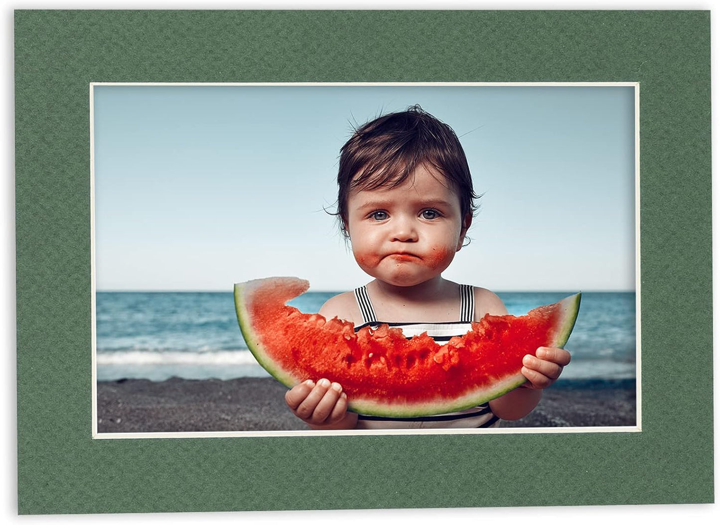 5x7 Mat for 8.5x11 Frame - Precut Mat Board Acid-Free Hunter Green 5x7 Photo Matte For a 8.5x11 Picture Frame, Premium Matboard for Family Photos, Show Kits, Art, Picture Framing, Pack of 1 Mat
