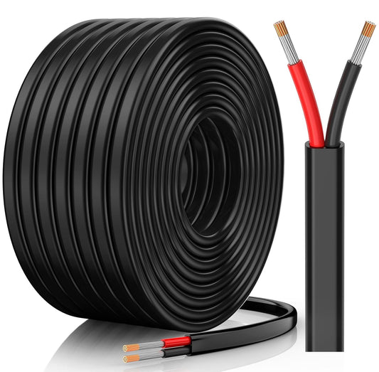 10 Gauge Wire, 10 AWG 2 Conductor Electrical Wire, Flexible/Oxygen-Free Tinned Copper/Stranded PVC 10/2 Cord for Automotive, Marine, LED Strips, Solar, RV, Lighting (30FT)