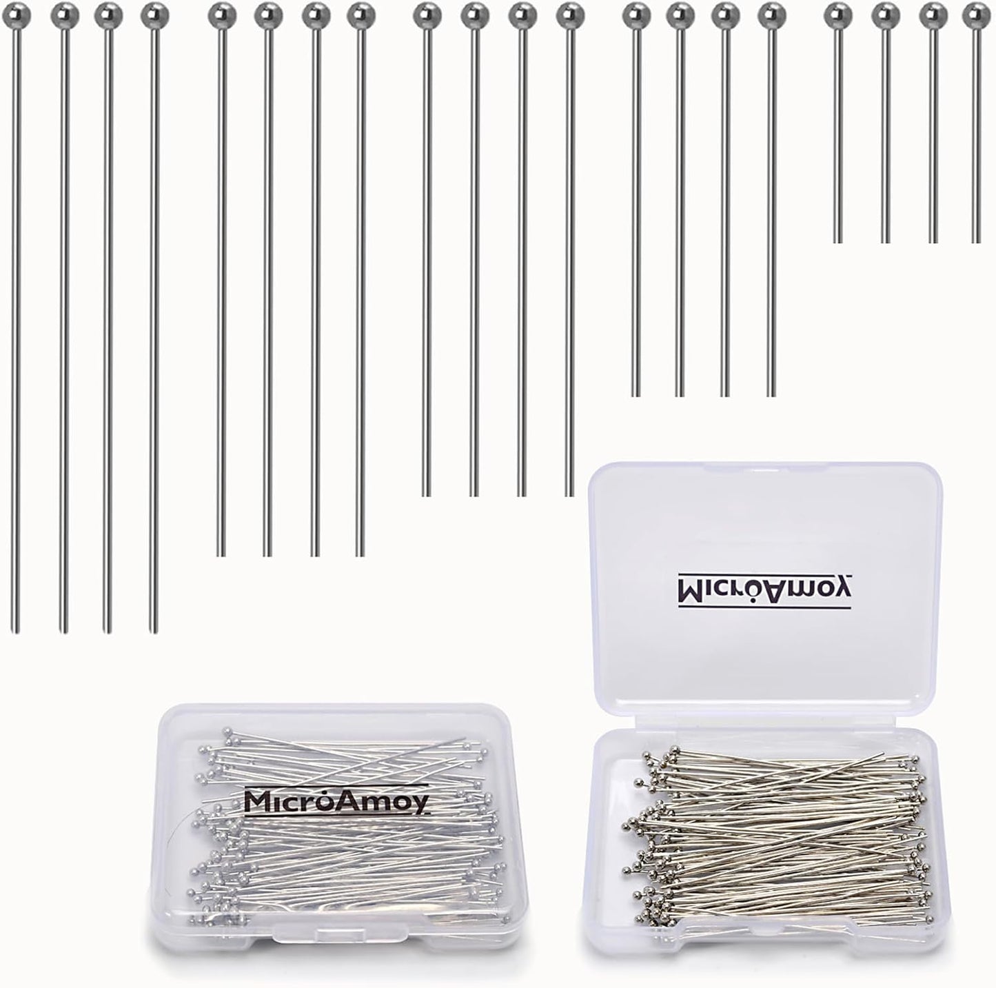 150pcs Silver Filled Ball Pins Non Tarnish Craft Earring Bracelet Jewelry Making Accessories Supplies (30mm (1.18in), Silver-Ball Pin)