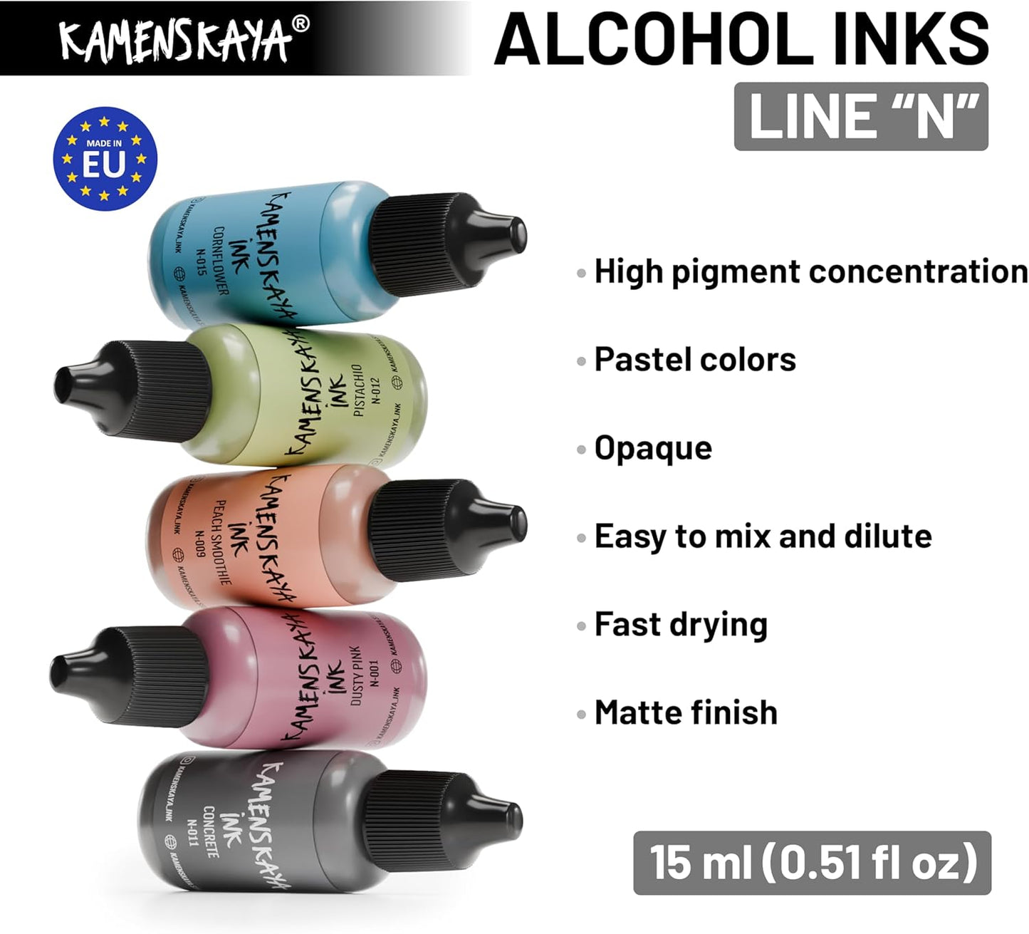 Alcohol Ink Set - 34 Color Variations - Set #19-4 Alcohol Inks x 0.51 fl oz (15 ml)