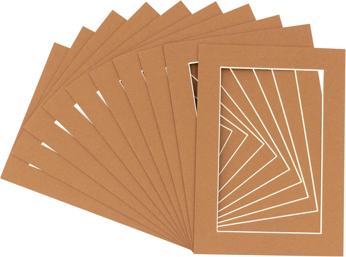6x8 Mat for 8x10 Frame - Precut Mat Board Acid-Free Brown 6x8 Photo Matte Made to Fit a 8x10 Picture Frame, Premium Matboard for Family Photos, Show Kits, Art, Picture Framing, Pack of 25 Mats