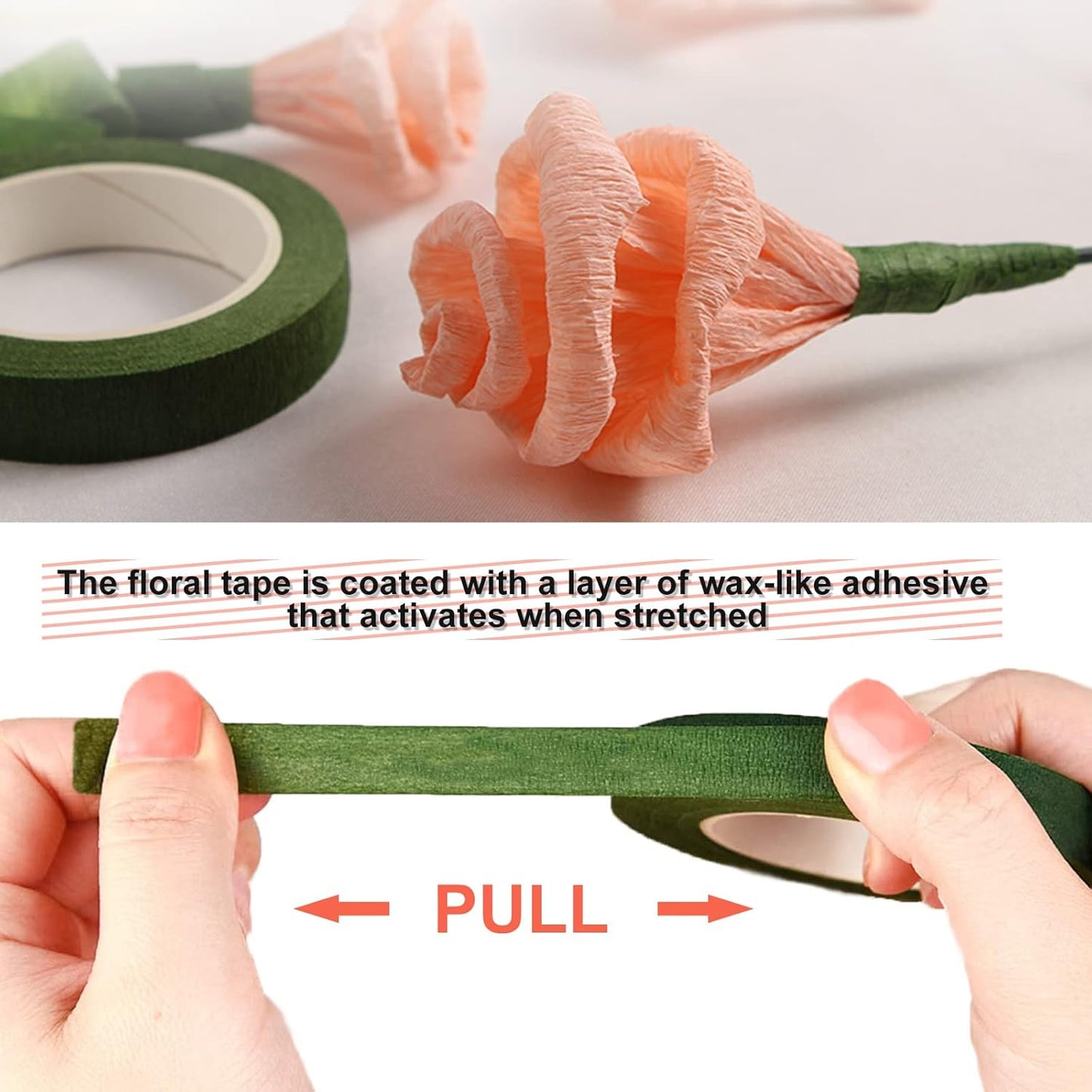12 Rolls 1/2 Inch 30 Yard Green Floral Tape for Bouquet Stem Wrapping - Adhesive, Waterproof and Flexible (Olive Green+Dark Green)