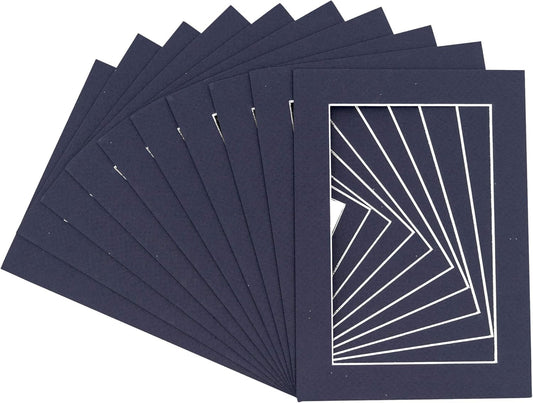 5x7 Mat for 8.5x11 Frame - Precut Mat Board Acid-Free Show Kit with Backing Board, and Clear Bags Navy 5x7 Photo Matte Made to Fit a 8.5x11 Picture Frame Matboard for Framing, Pack of 100 Mats