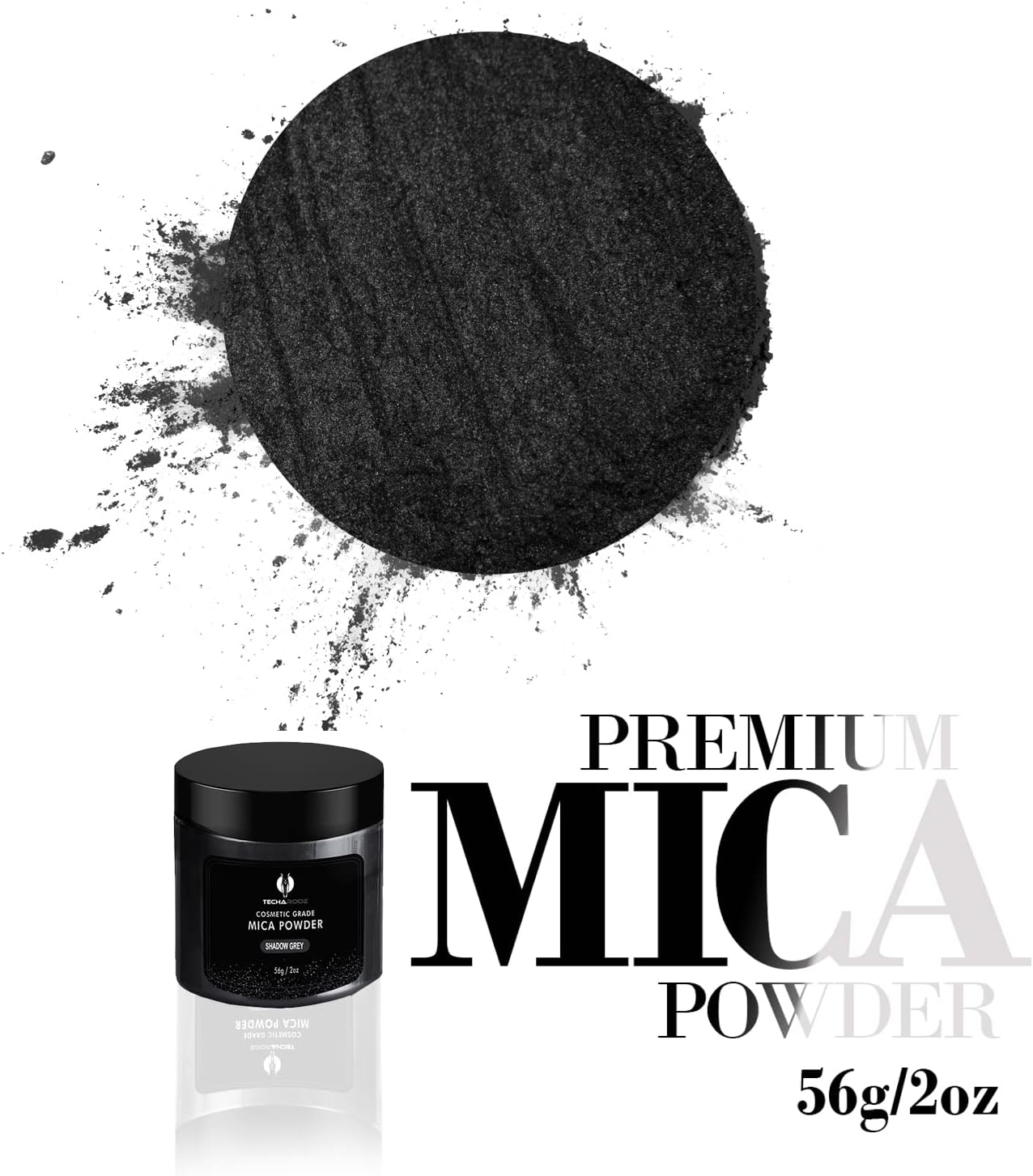 Shadow Grey Mica Powder for Epoxy Resin 56g / 2oz. Jar - Techarooz 2 Tone Resin Dye Color Pigment Powder for Lip Gloss, Nails, Colorant for Slime Bath Bombs Soap Making & Polymer Clay