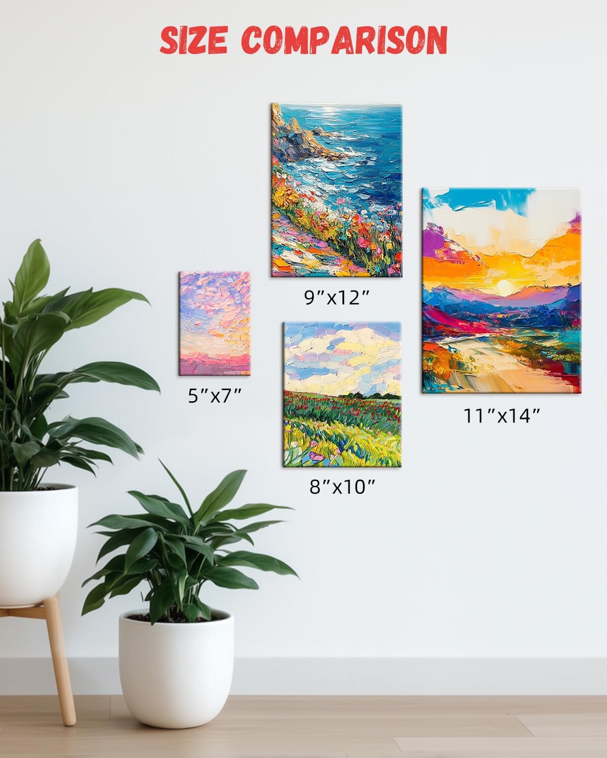 Simetufy 4 Pack 5x7 Inch Canvas Boards for Painting, Blank Canvases Panels, Gesso Primed Acid-Free 100% Cotton for Acrylics Oil Watercolor Tempera Paint