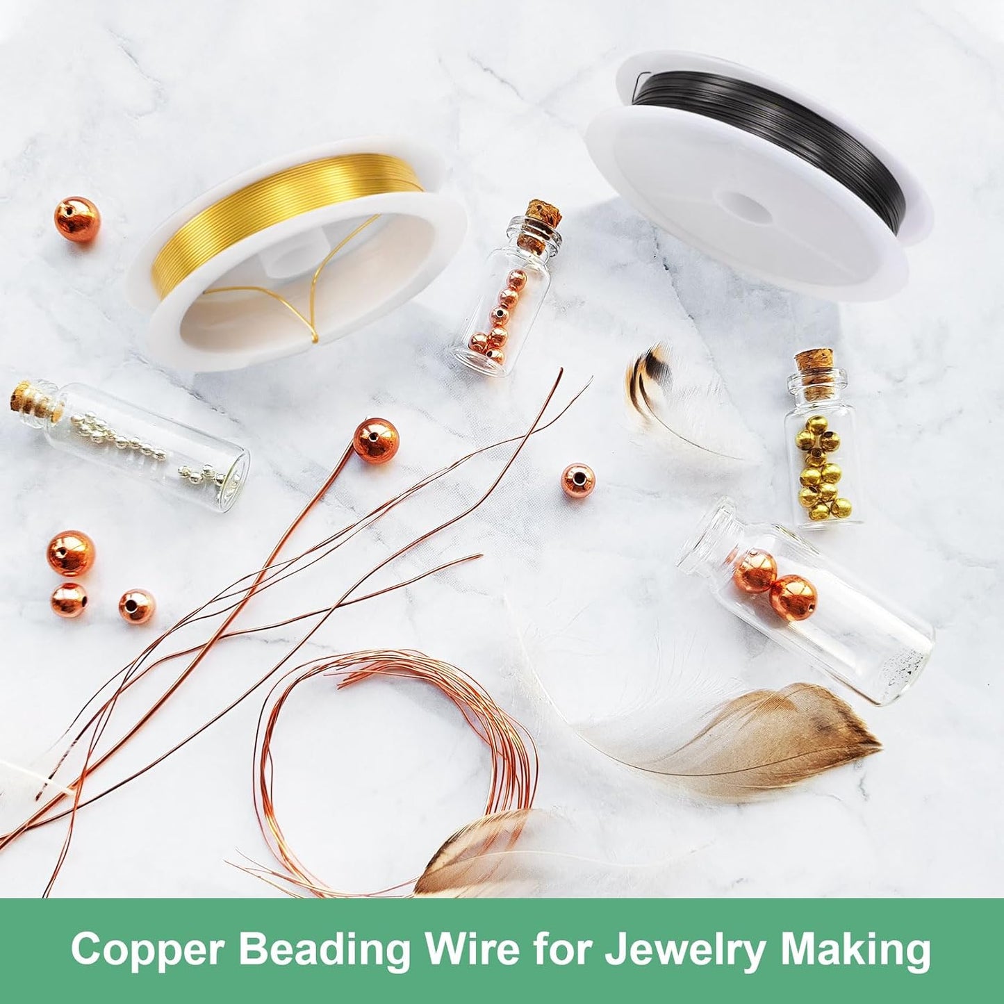 0.8 mm/20 Gauge Copper Wire for Jewelry Making, 7.5FT Copper Beading Craft Wire for Jewelry/Weaving/DIY Crafting/Planting, Color-Retaining [2.3 M, Light Golden]