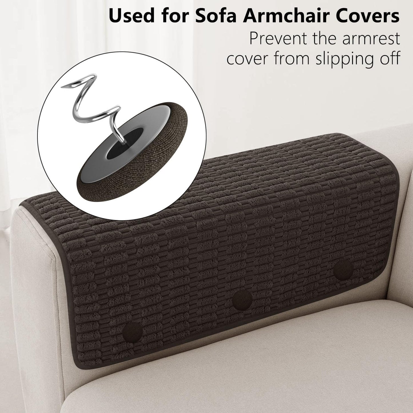 Linen Fabric-Covered Twist Pins - 8 Colors Upholstery Pins & Bed Skirt Pins -Used to Secure Sofa Cushion, Armrest Covers, Furniture & Bed Skir(12, Dark Brown)