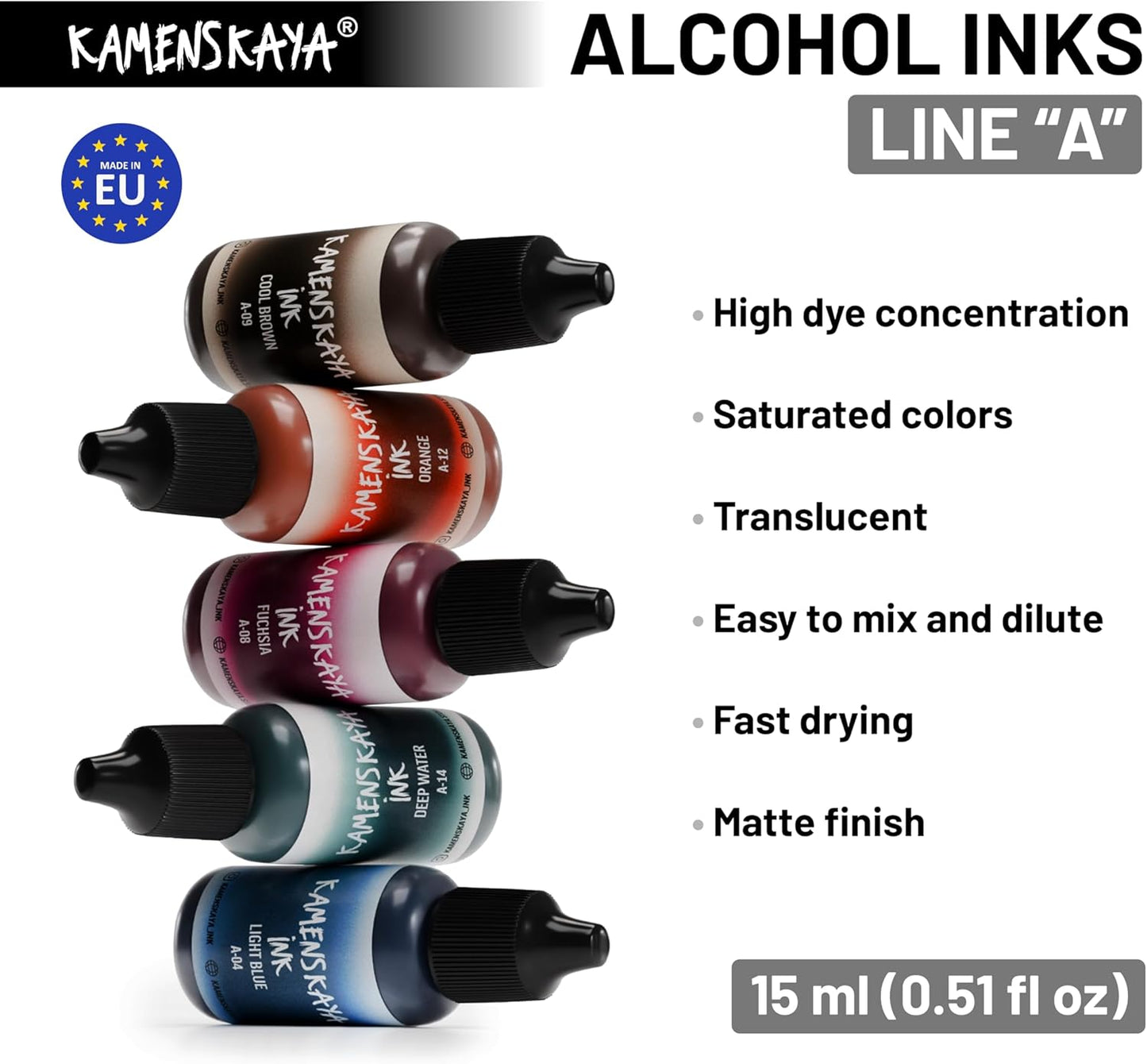 Alcohol Ink Set - 34 Color Variations - Set #28-4 Alcohol Inks x 0.51 fl oz (15 ml)