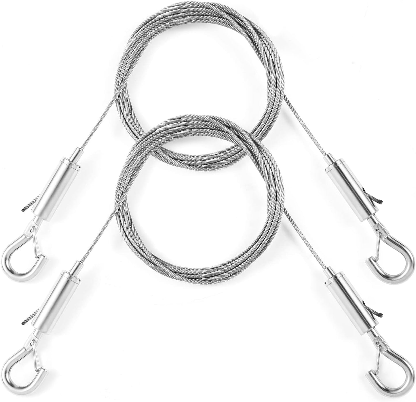 2Pcs Adjustable Picture Hanging Wire Kit,Heavy Duty Stainless Steel Rope 2m x 1.5mm for Hanging Mirrors,Frame,Lamps,Billboards,Basket Flowerpot,Holds Up to 66lbs(30kg)
