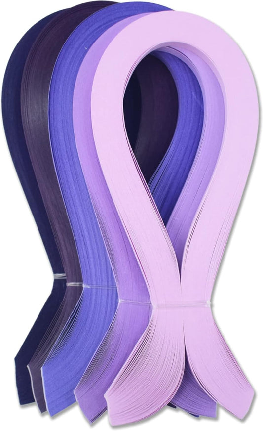 CrafTreat Purple Quilling Paper Strips for Craft Work - 500 Quilling Strips 3mm 30 CM Length - Paper Quilling for Decorating Cards, Gift Bags, Picture Frames and Scrapbooking