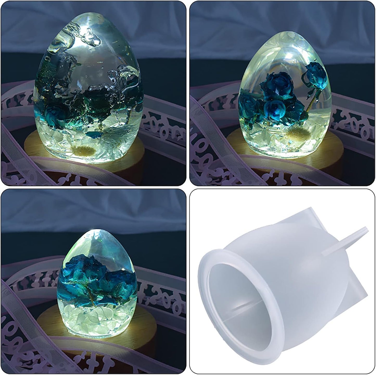 3 Pack Silicone Egg Cake & Candle Molds - Lava Dragon Egg Shapes - Clay & Resin Making Molds - Craft Supplies