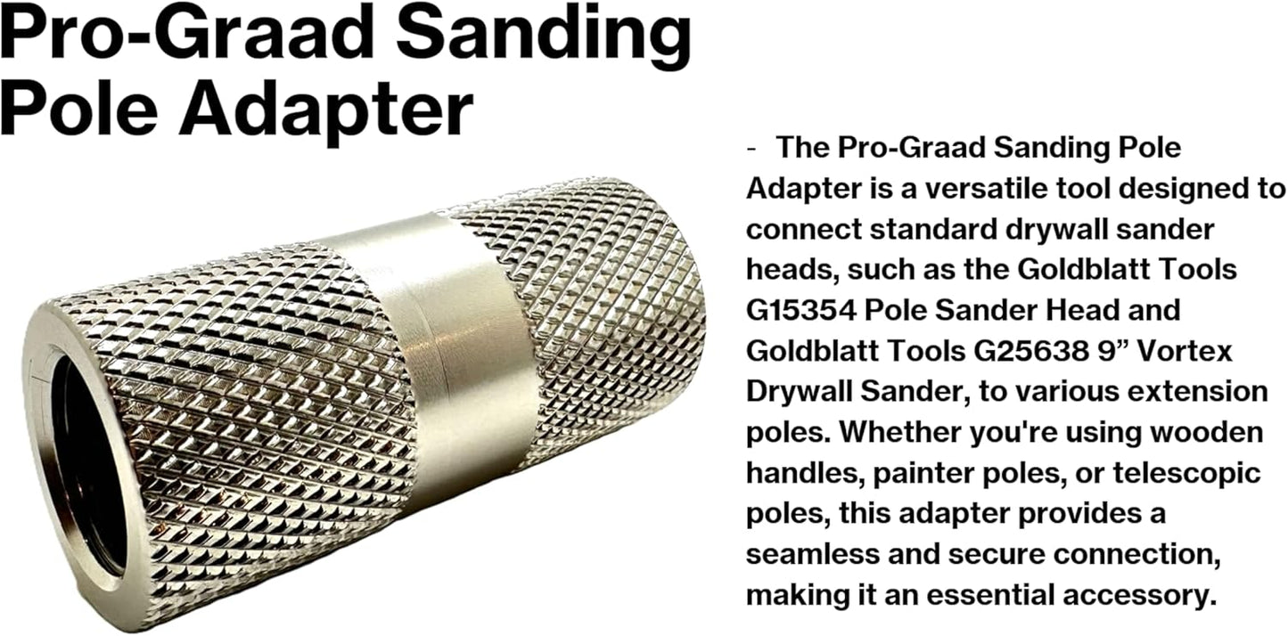 Sanding Pole Adapter, Connect Wood Handles, Telescopic, Multi Purpose Paint Extension to Drywall Standard Sander Head