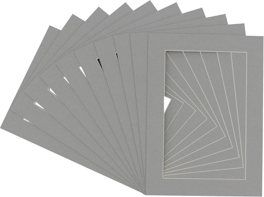 11x14 Mat for 8.5x11 Photo - Precut Mid Grey Picture Matboard for Frames Measuring 11 x 14 Inches - Bevel Cut Matte to Display Art Measuring 8.5 x 11 Inches - Acid Free Pack of 100 MATS