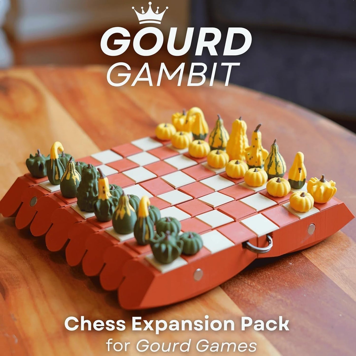 Forgecore Gourd Games, Pumpkin Game Set: Magnetic Chess Checkers, Dice Tower, Cribbage, Card Holder, Gourd Gambit Pumpkin Chess Expansion Pack, 3D Printing Portable Adult Pumpkins Board Game Set(2#2)