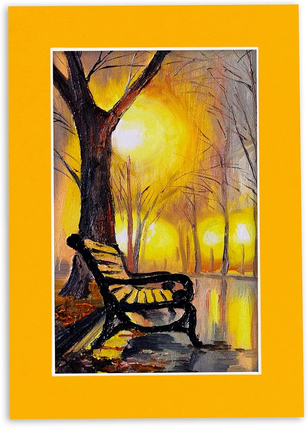 8x10 Mat Bevel Cut for 5x8 Photos - Acid Free Golden Orange Precut Matboard - For Pictures, Photos, Framing - 4-ply Thickness