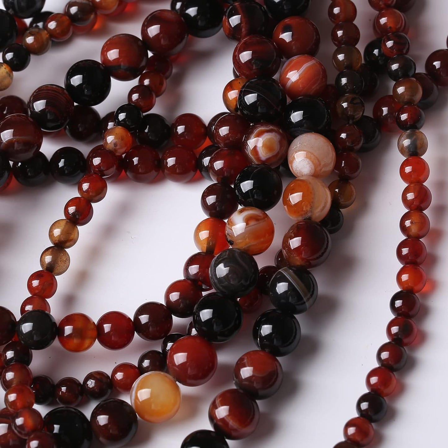 48PCS 8MM Red Persian Agate Stone Beads Energy Healing Beads for DIY Jewelry Bracelet Necklace Making for Jewelry Making15Inch…