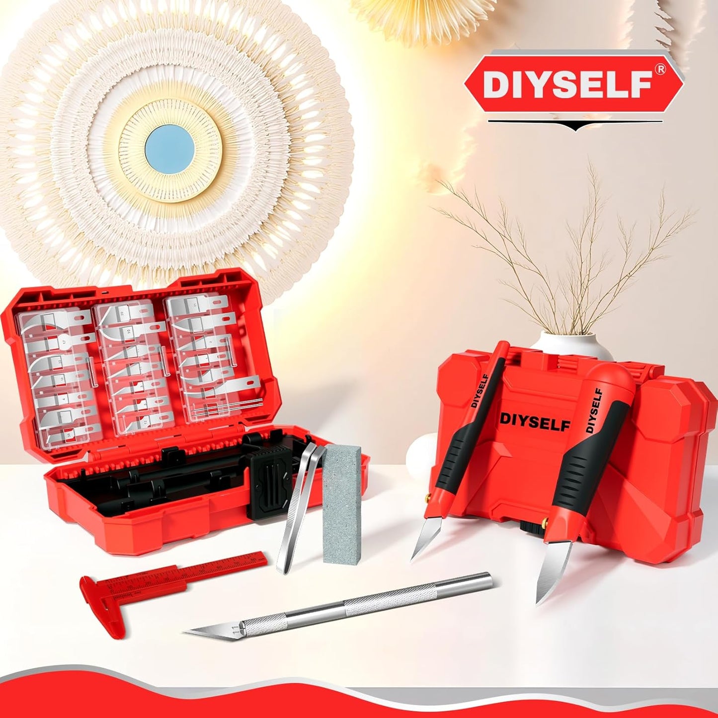 DIYSELF 41PCS Exacto Knife Set, Exacto Knife for Diamond Painting, Fondant, Fabric, Clay, Plastic Models, Paper Cutting, Craft Knife, Scalpel Knife, Hobby Knife, Pencil Knife for Art