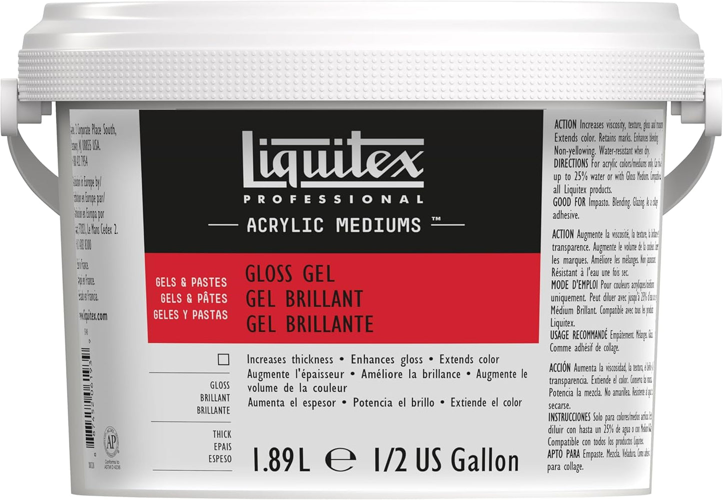 Liquitex Professional Gloss Gel Medium, 1.89L (Half Gallon) Bucket