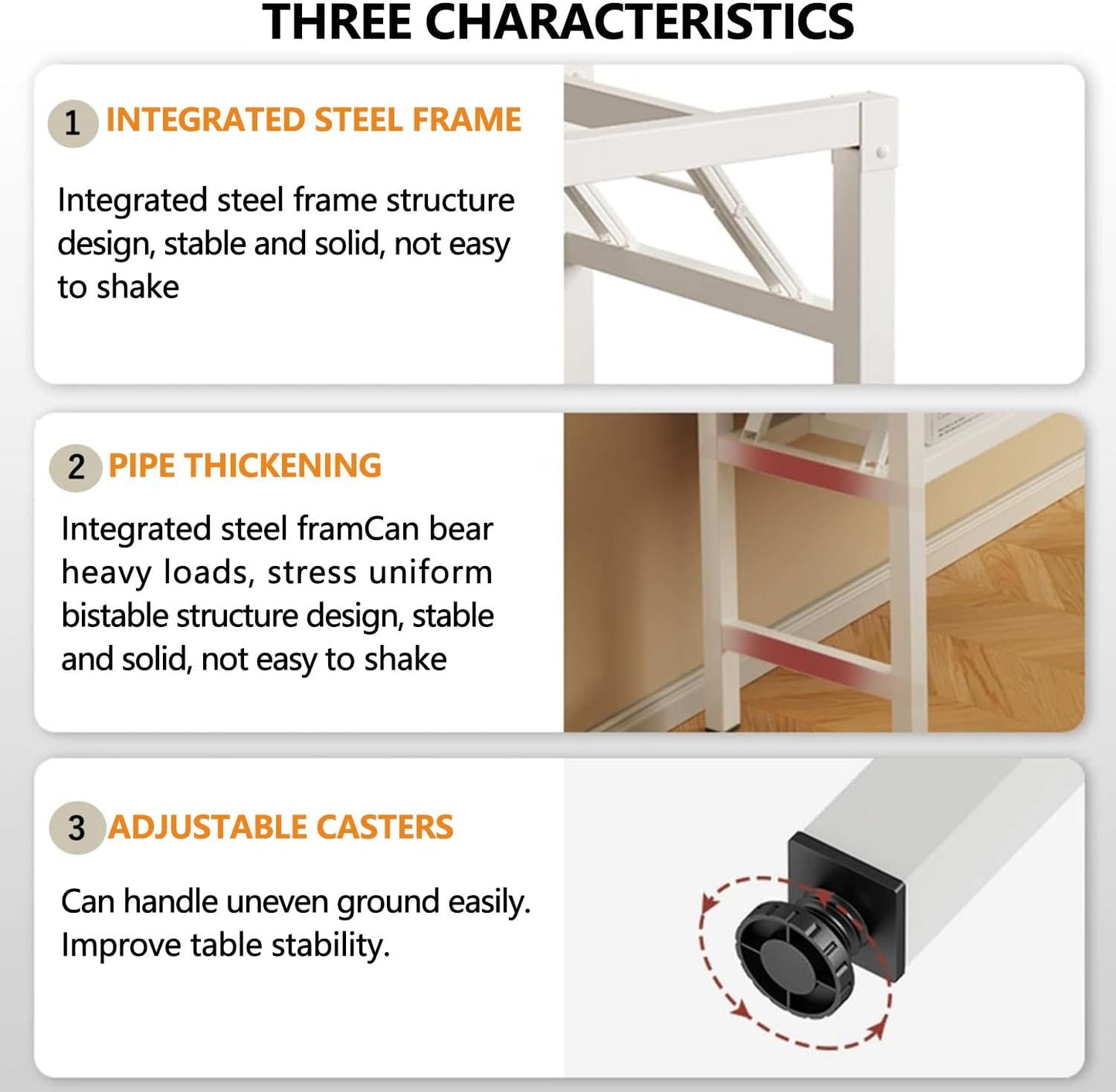 39.4 Inch Foldable Desks for Small Spaces,Foldable Desk No Assembly,Small Table for Bedroom,Rustic Brown.