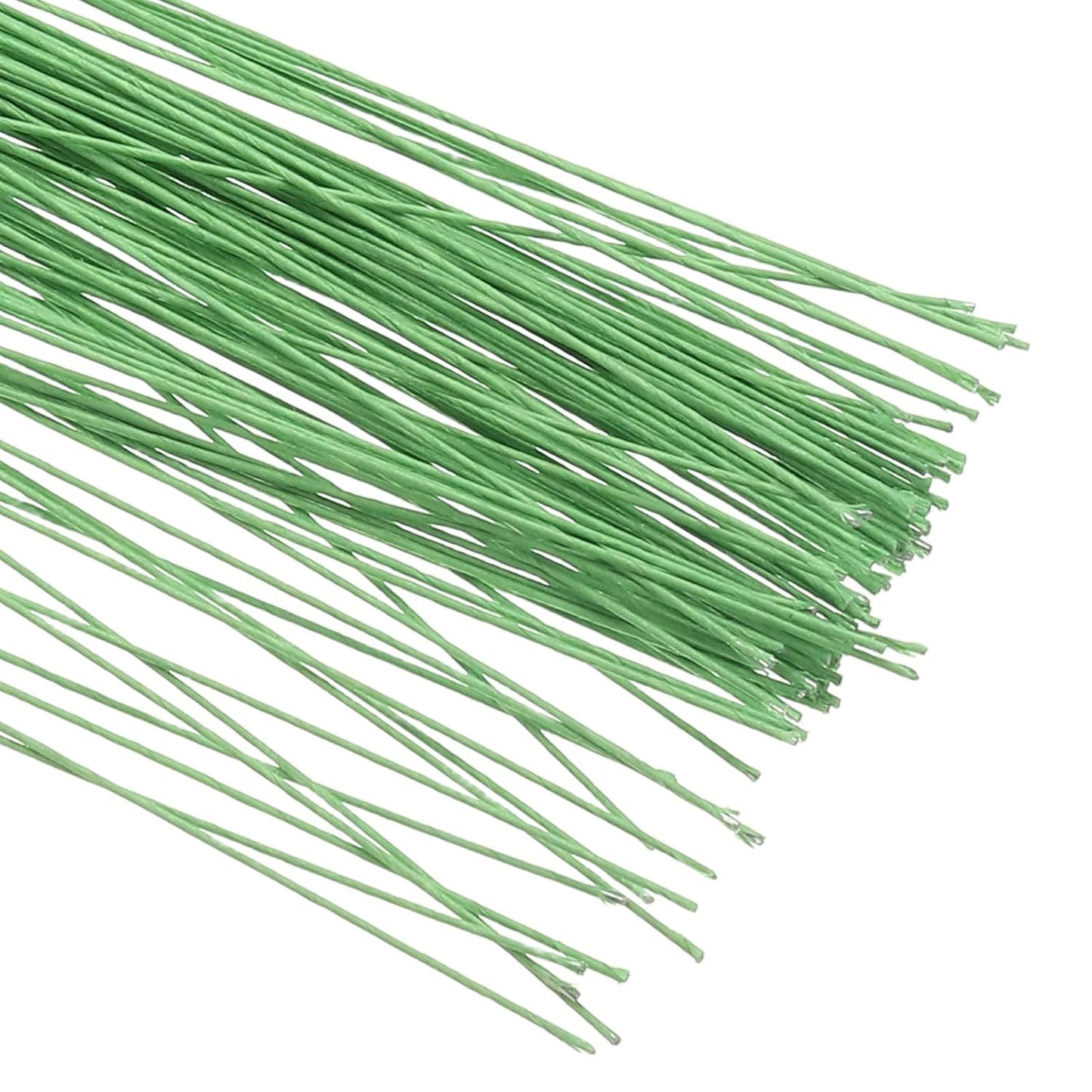 PATIKIL 20 Gauge 16" Floral Stem Wire, 100 Pcs Paper Wrapped Iron Artificial Flower Stem Accessories for DIY Bouquet Stem and Craft Decoration, Light Green