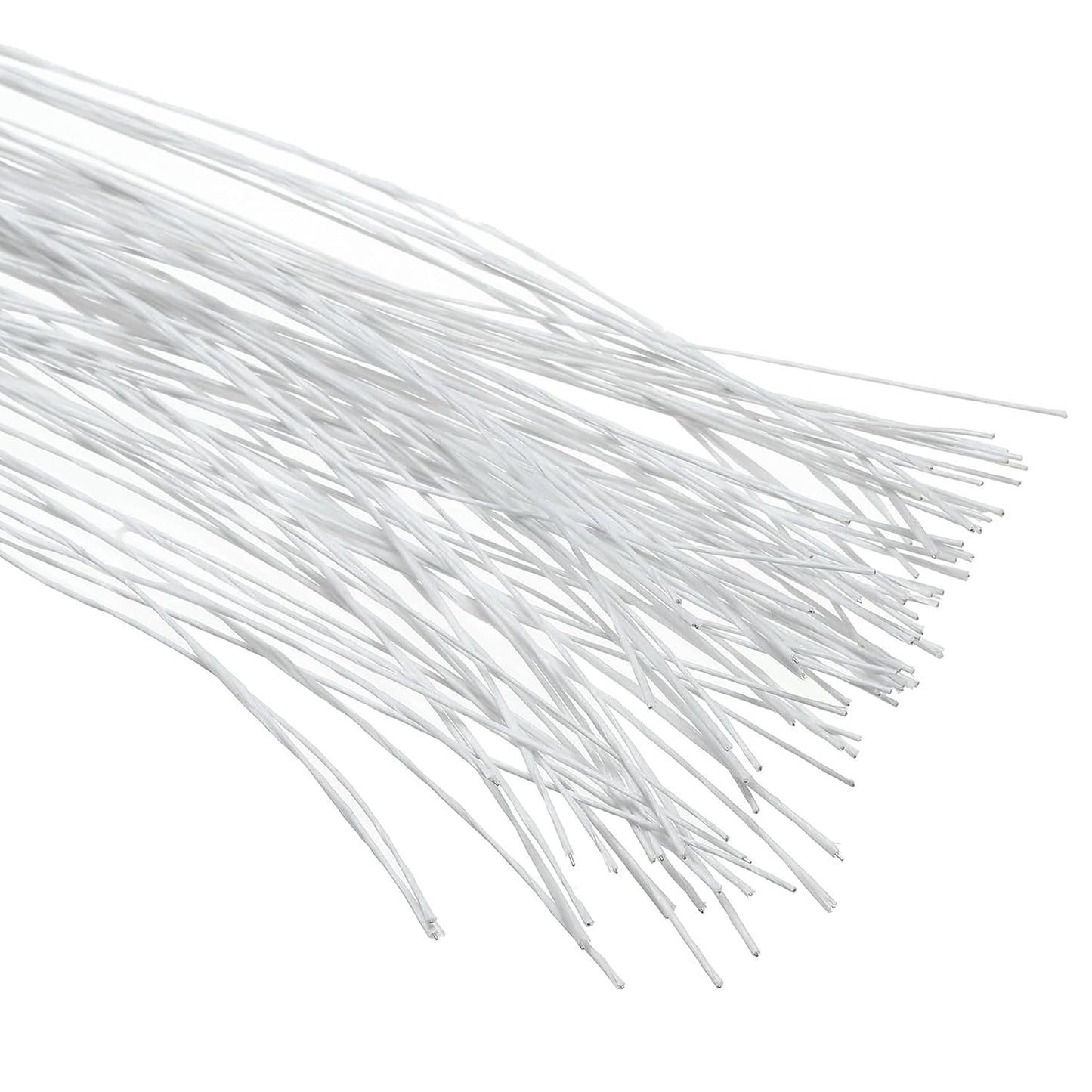 PATIKIL 30 Gauge 16" Floral Stem Wire, 100 Pcs Paper Wrapped Iron Artificial Flower Stem Accessories for DIY Bouquet Stem and Craft Decoration, White