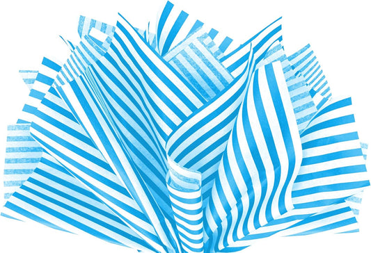 Flexicore Packaging Turquoise Blue Pin Stripe Print Gift Wrap Tissue Paper Size: 15 Inch X 20 Inch | Count: 50 Sheets | Color: Turquoise Pin Stripe