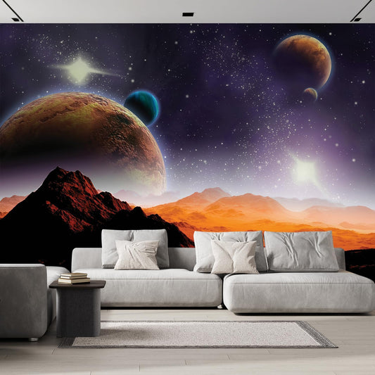 wall26 Wall Sticker/Wall Mural Peering into a Vibrantly Colored Space, Not Peel and Stick, Non-Woven Wallpaper Decorative for Bedroom, Living Room, Office - 108x144 inches