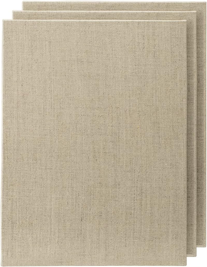 Senso Clear Primed Linen Panels - 8x8-3 Pack of Panels for Painting Oils, Acrylics, Pastels and More