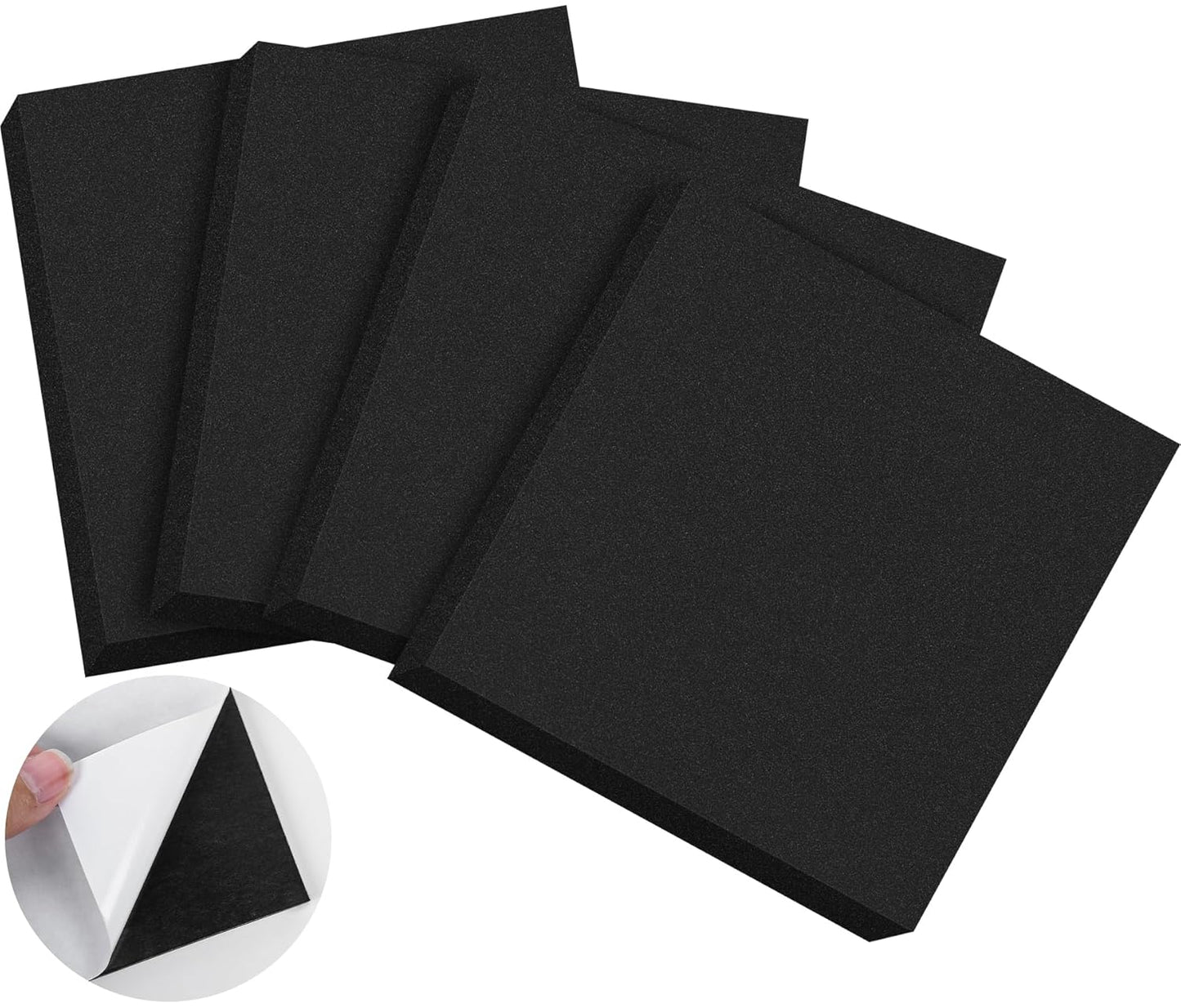 ToLanbbt 4 PCS Adhesive Foam Padding Sheets Closed Cell Neoprene Foam Sheet 3/4" Thick, 6" x 6" Self Stick Insulation Anti Vibration Pads Anti-Slip for Furniture, Cars, Speakers, DIY