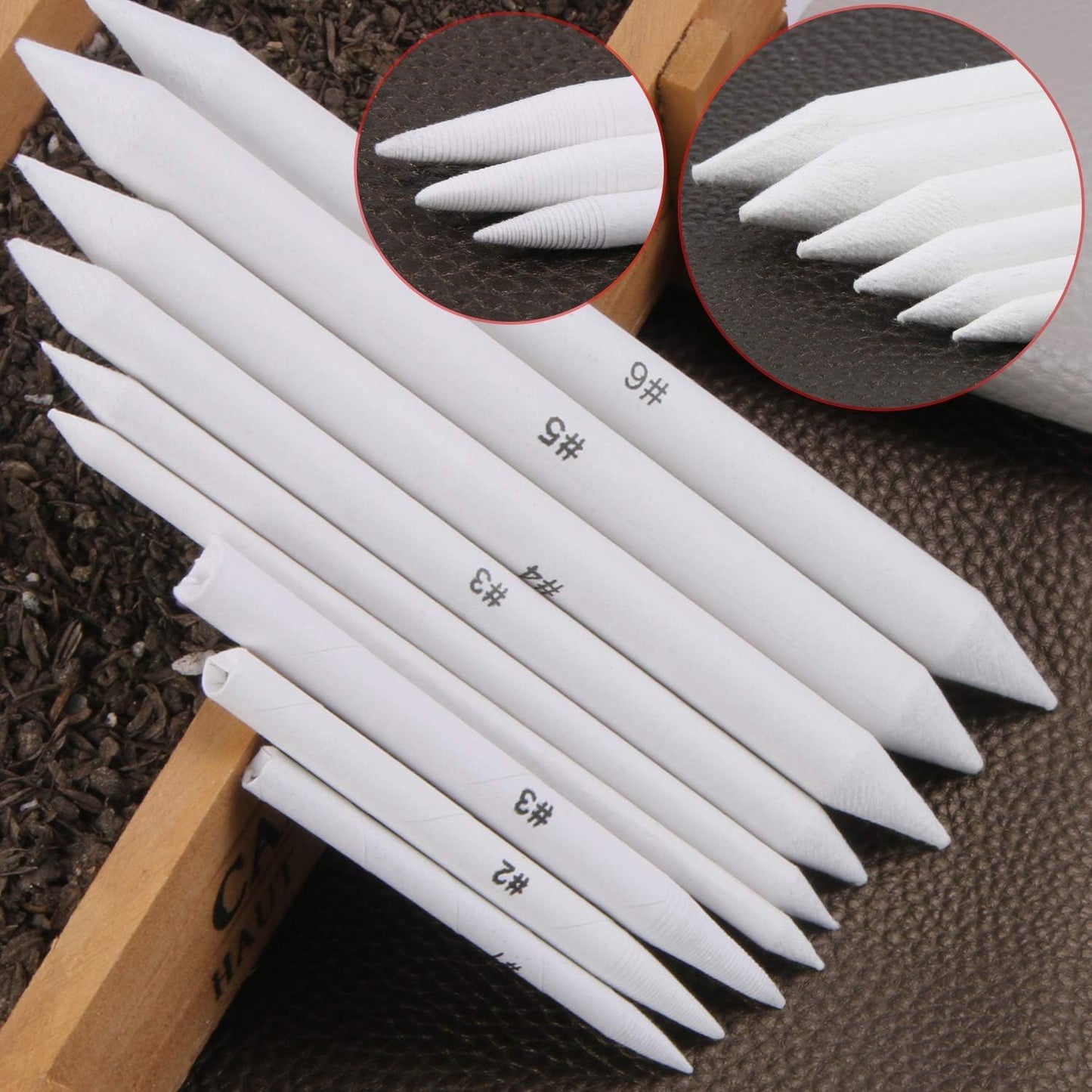 FEBSNOW 84 Pcs Blending Stumps and Tortillions, Paper Art Blenders, Art Pencils, Drawing Pencils for Student Artist Charcoal Sketch Drawing Tools, Sketch Supplies