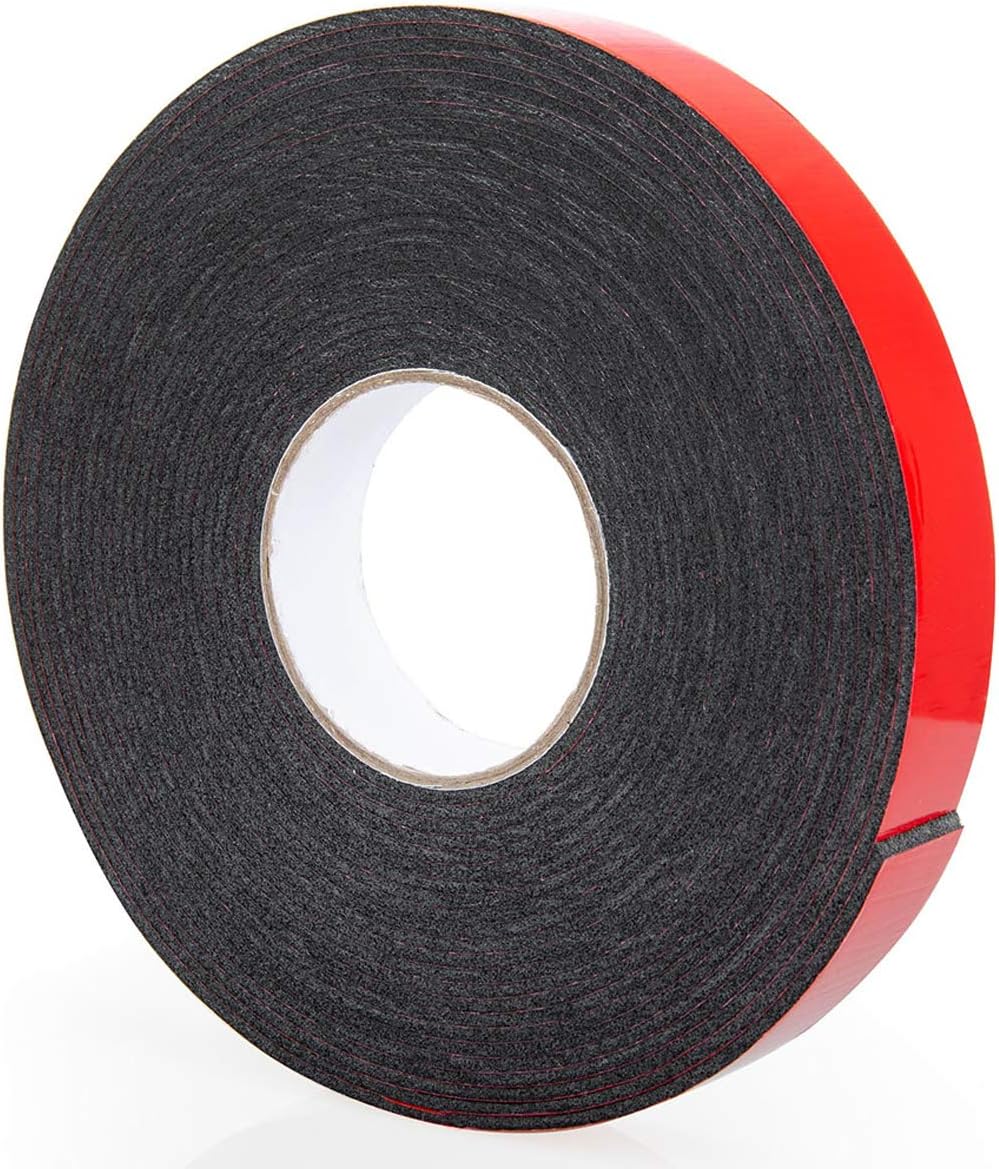 ToLanbbt Double Sided Foam Tape 1.18In x 33FT, Mounting Tape Heavy Duty, Strong Adhesive Weatherproof Seal Strips for DIY Craft Picture Poster, Car & Gap Filling Mountings, Home Office Decor (Black)