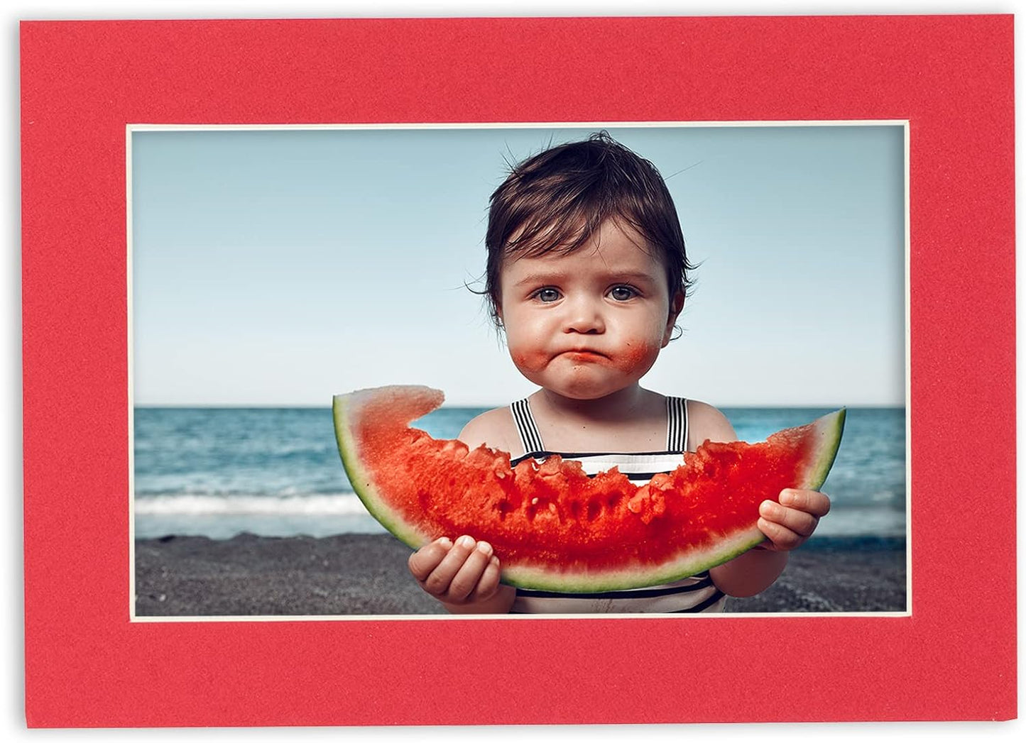 11x14 Mat Bevel Cut for 8.5x11 Photos - Acid Free Cardinal Red Precut Matboard With Backing Board and Crystal Clear, Self Seal Mat Bag - For Pictures, Framing - 4-ply Thickness