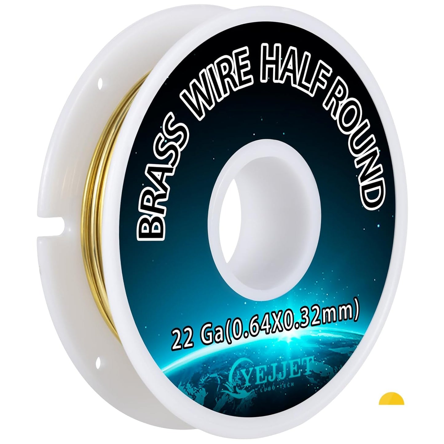 Delicate 22 Gauge Brass Wire Half Round 0.64x0.32mm - 1.3 oz 75 Feet for Beading, Filigree, Miniature Crafts