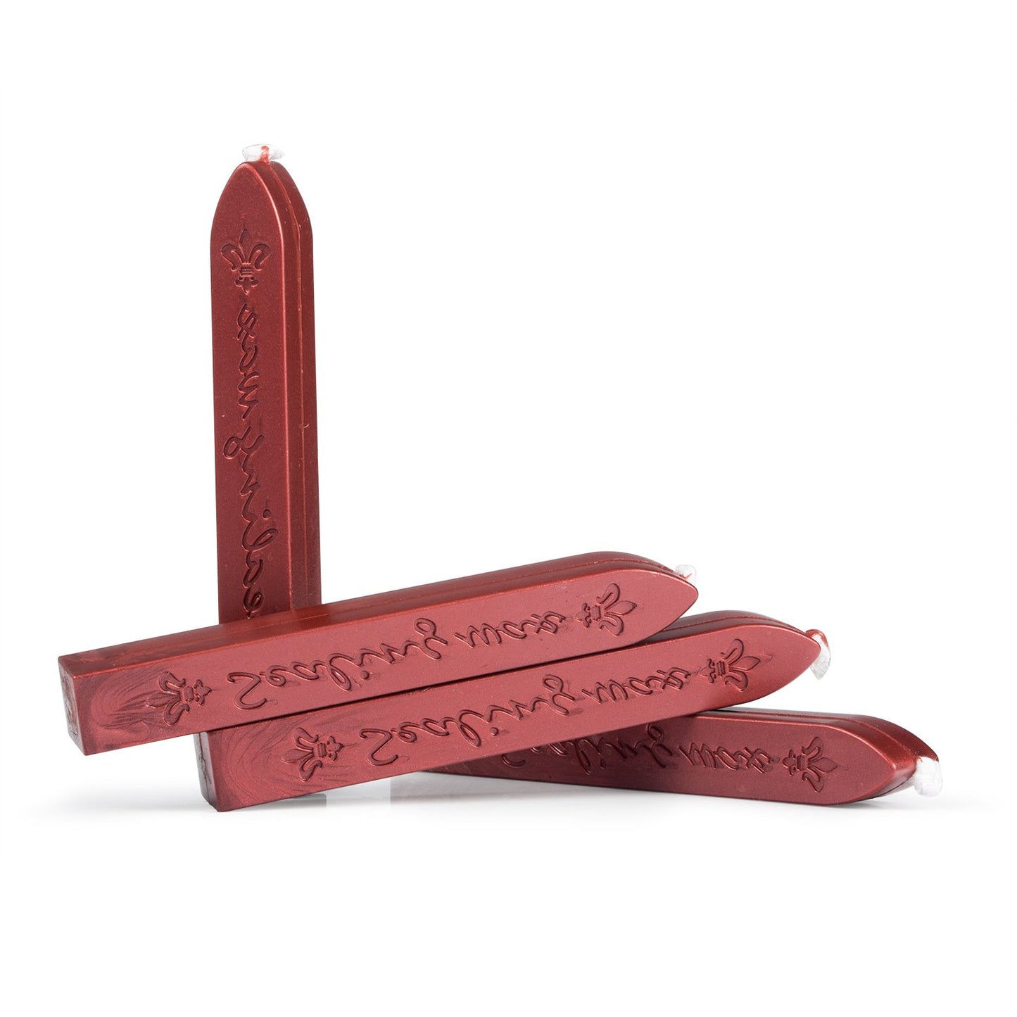 Mceal Sealing Wax Stick with Wick Flower De Luce of France Retro 10 Pieces Pack(Mahogany Red)