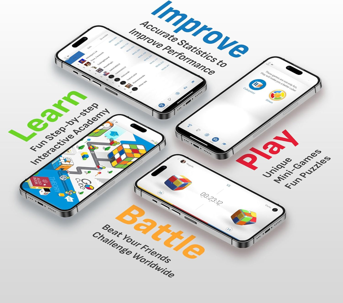 GoCube 2x2 - The First Ever 2x2 Connected Cube That Allows You to Learn How to Solve The Cube! App-Enabled STEM Puzzle That Fits All Ages and Capabilities. Free App.