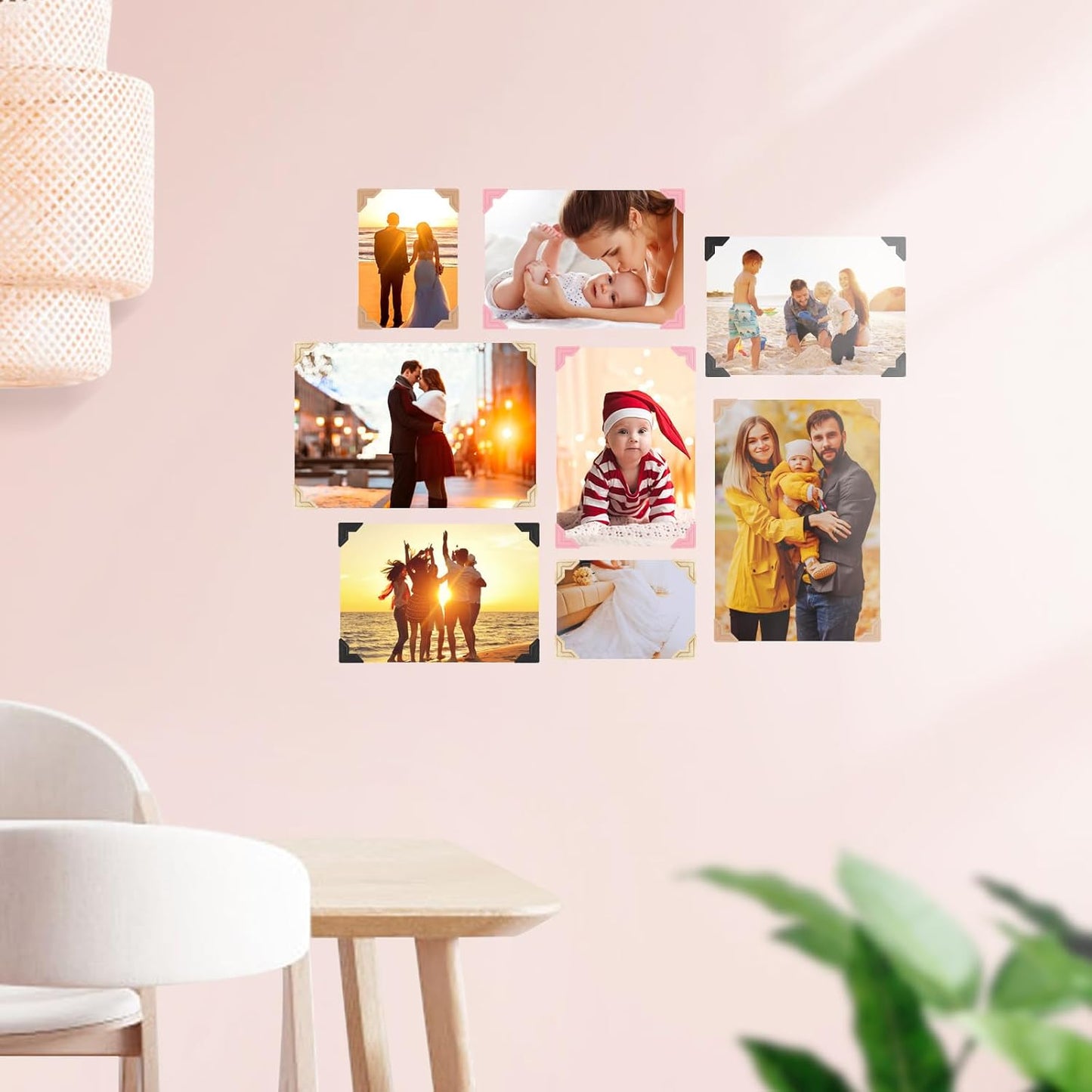 GOONAVI 15 Sheets 360 PCS Multicolor Acid-Free Photo Corners Notebook, Self-Adhesive Photo Corners for DIY Photo Album Journal, Photo Corner Stickers for Trip Journal Memory Book