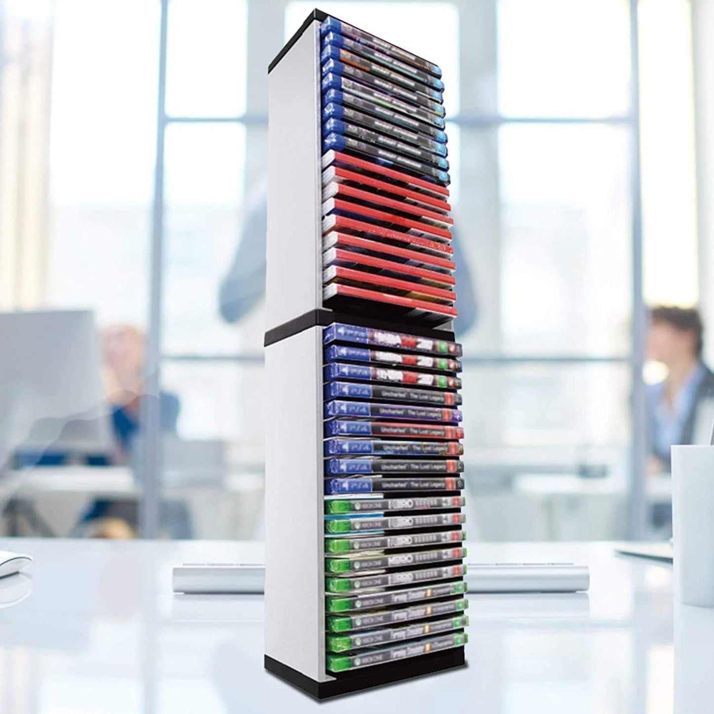 Bestswitch Video Game Storage Stand Tower for PS5/ PS4/ PS3/ Xbox Series S & X/Xbox one Game, Universal Game Disc Holder Vertical Stand Organizer Tower