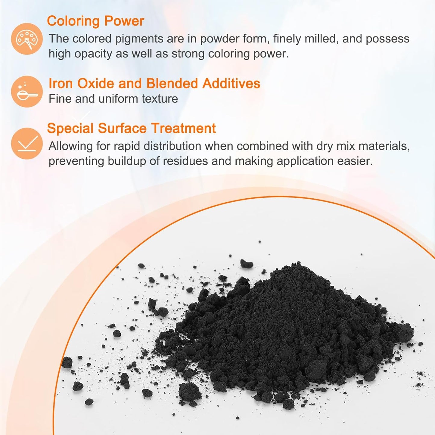HARFINGTON Iron Oxide Powder Concrete Pigment 500 Mesh 3.5oz (100g) Iron Oxide Grout Pigment for Pastel Tile Paint Concrete Cement, Gunmetal Black