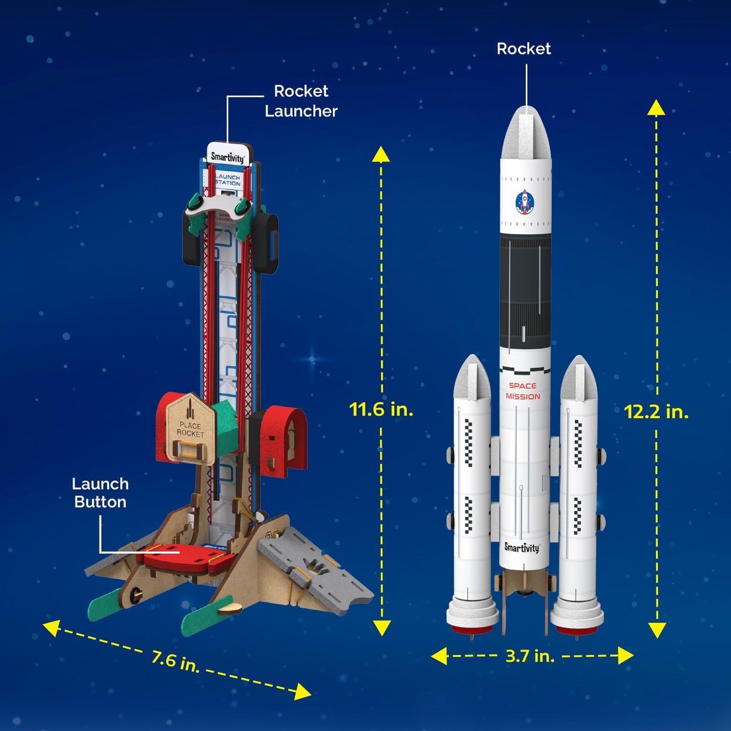 Smartivity Rocket Launcher STEM Kit for Kids 6, 7, 8, 9, 10, 11, 12 Years Old | Build Your Own Rocket and Launcher | Christmas, Birthday Gift for Smart Kids | DIY Science Toy for Boys & Girls