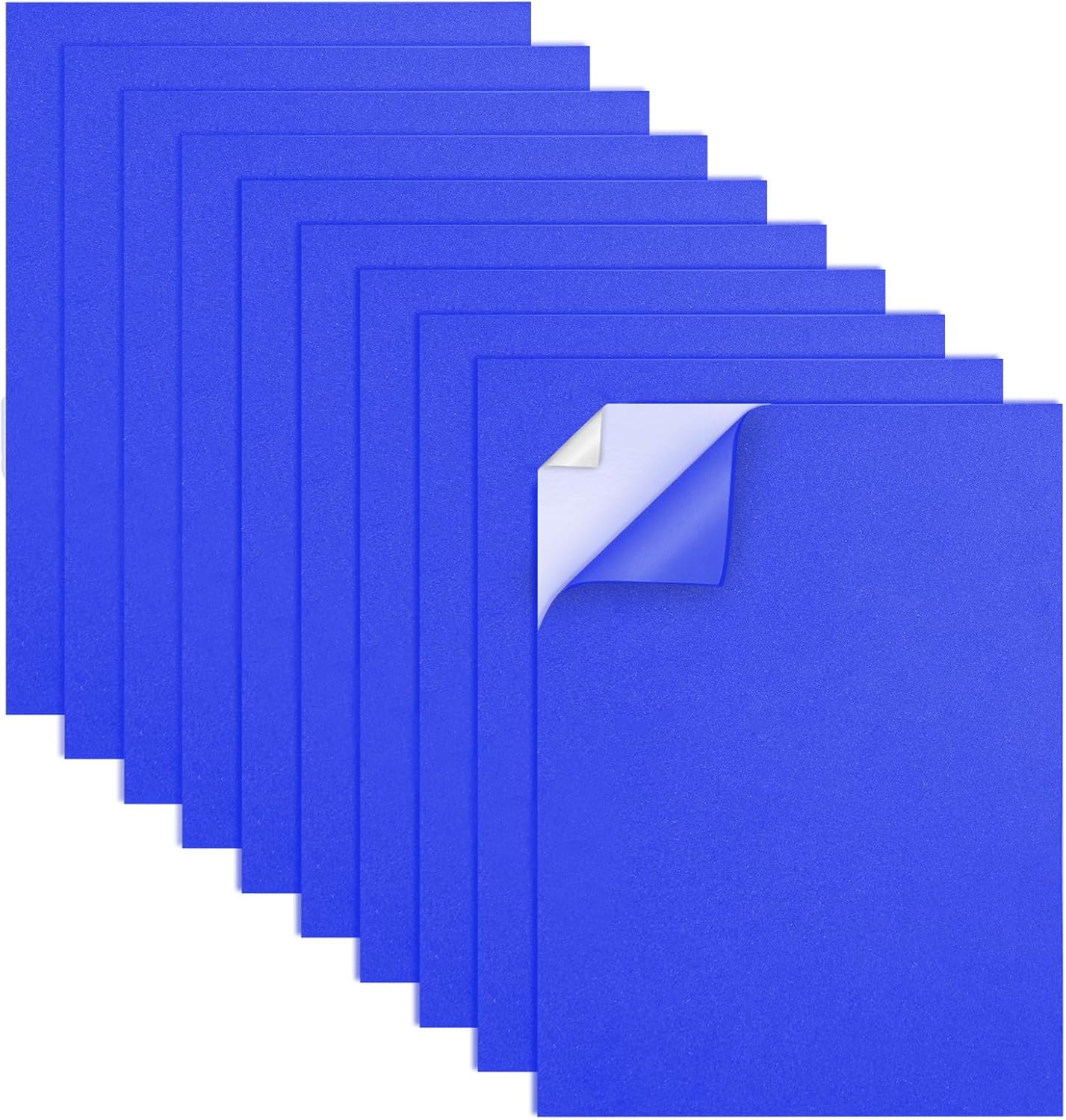 MEARCOOH Self Adhesive Foam Sheets, Blue 9x12 Inch 2mm Sticky Eva Foam Paper for Crafts Cardmaking Photo Frames Classroom Scrapbooking Christmas Crafts (Blue 10 Sheets)