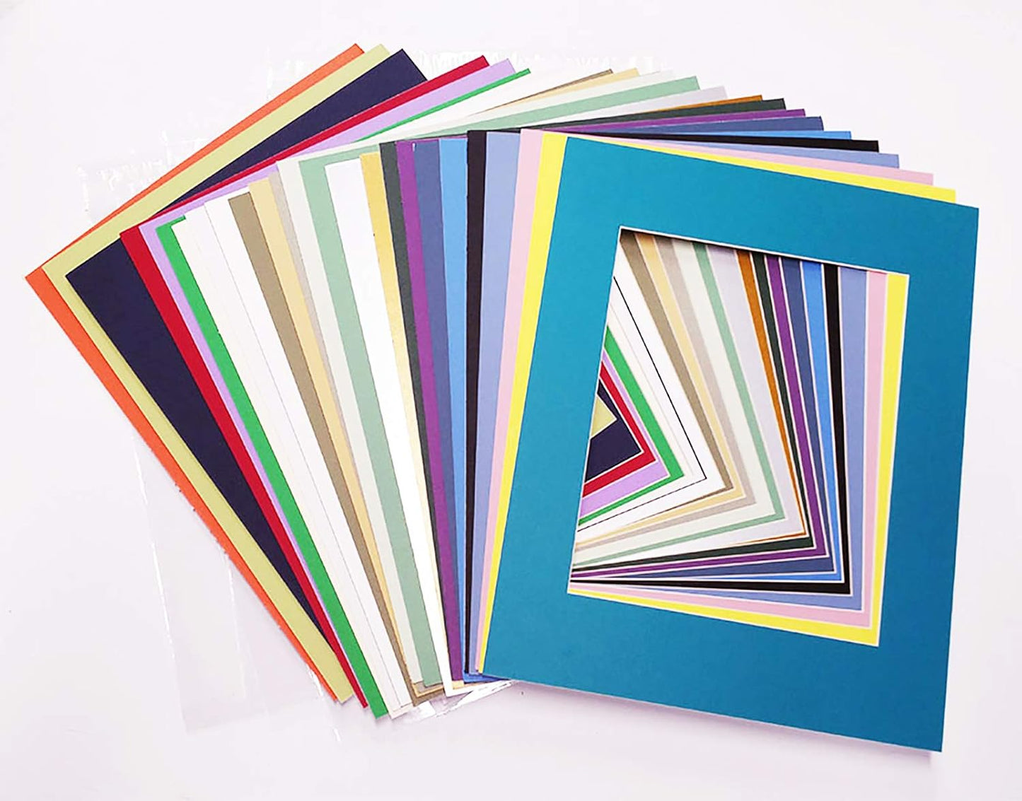 6x8 Mat for 8x10 Frame - Precut Mat Board Acid-Free Show Kit with Backing Board, and Clear Bags Mixed Colors 6x8 Photo Matte Made to Fit a 8x10 Picture Frame Matboard for Framing, Pack of 10 Mats