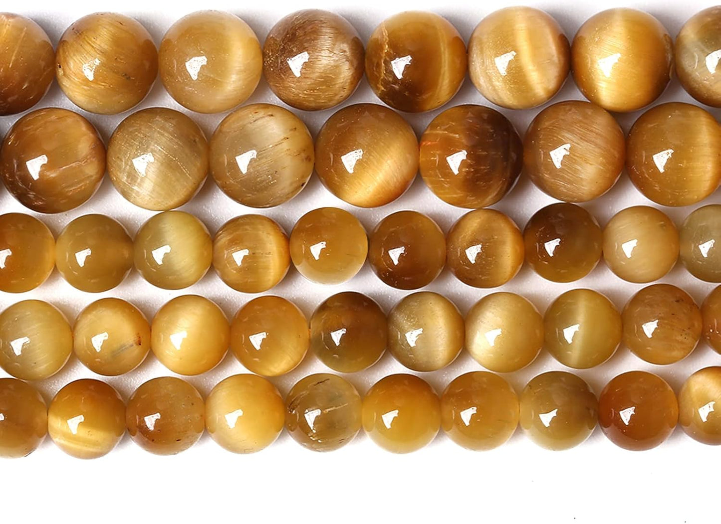 90PCS 8mm AAA Natural Tiger Eye Stone Beads Gemstone Round Spacer Loose Beads for Jewelry Making DIY Bracelet,Necklace, Earrings 2 Strand 32"